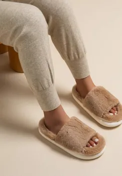 Papuci de casa pentru femei PC007, SoftSteps, Maro imagine