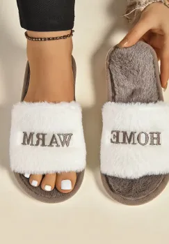 Papuci de casa pentru femei PC010, Home&Warm, Crem imagine