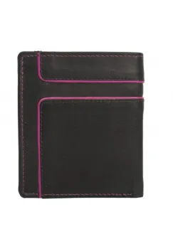 Portofel barbati Delis, Arin PT1434, piele naturala, Negru-Roz imagine