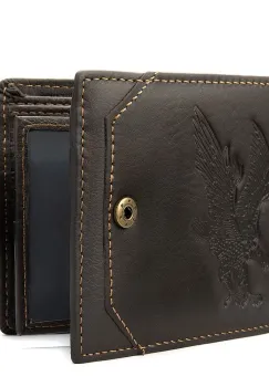 Portofel barbati Edward PT663, piele naturala, maro inchis imagine