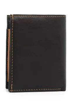 Portofel barbati Landon PT949, piele naturala, Negru - Maro imagine