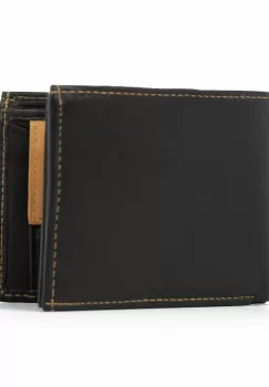 Portofel barbati Manuel PT992, piele naturala, Negru/Maro imagine