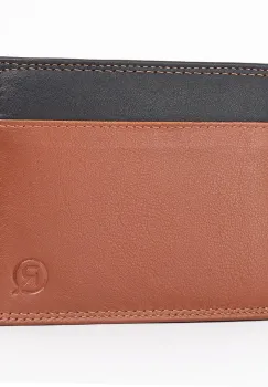 Portofel barbati Ronno, Aziel PT1472, piele naturala, Maro/Negru imagine