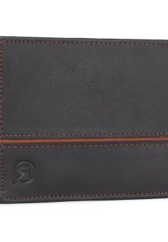 Portofel barbati Ronno, Frederic PT1468, piele naturala, Negru - Maro imagine