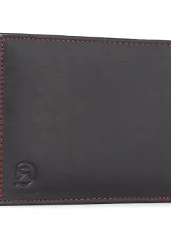 Portofel barbati Ronno, Narcis PT1471, piele naturala, Negru-Rosu imagine