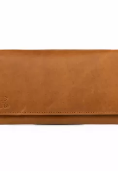 Portofel dama, Alexa PT996, piele naturala, protectie RFID, Maro imagine