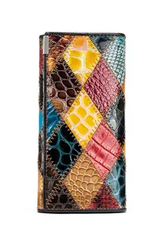 Portofel dama Candence PT1154, piele naturala, model multicolor imagine