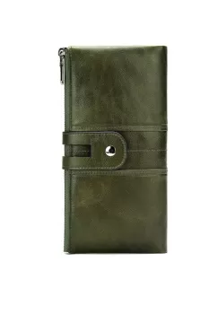 Portofel dama Delis, Bathilda PT1217, piele naturala, Verde imagine