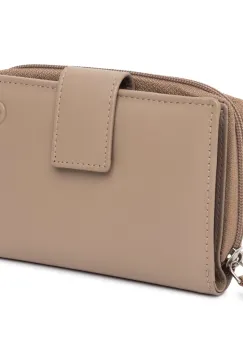 Portofel dama Marquise, Annelisse PT1488, piele naturala, Crem imagine