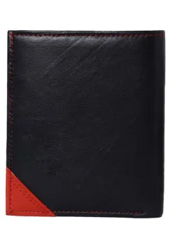 Portofel pentru barbati, Caelum PT1372, piele naturala, Negru/Rosu imagine