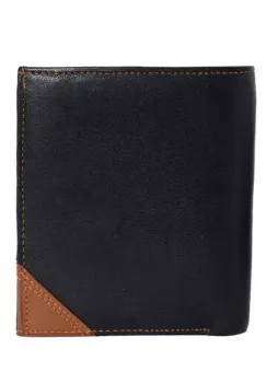 Portofel pentru barbati, Caelum PT1373, piele naturala, Negru/Maro imagine