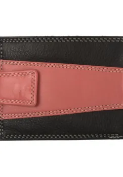 Portofel pentru barbati, Ilarion PT1368, piele naturala, Negru/Roz imagine