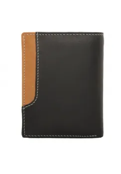 Portofel pentru barbati, Noar PT1366, piele naturala, Negru/Maro imagine