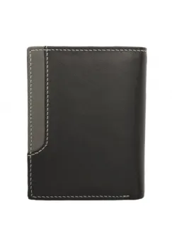 Portofel pentru barbati, Noar PT1367, piele naturala, Negru/Gri imagine