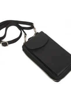 Portofel tip geanta, Gala PT1113, piele naturala, Negru imagine