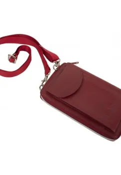 Portofel tip geanta, Gala PT1114, piele naturala, Rosu imagine
