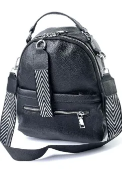 Rucsac dama, 8636, piele naturala, Negru imagine