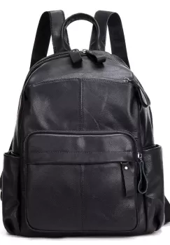 Rucsac dama, Ananda GT2050, piele naturala, Negru imagine