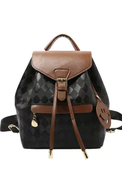 Rucsac dama, Elunara GT3610, Negru/Maro imagine