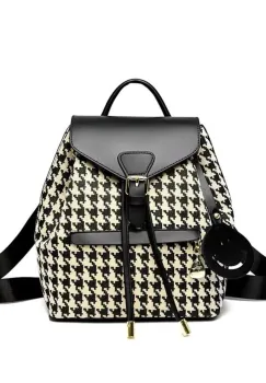 Rucsac dama, Elunara GT3612, Negru/Crem imagine