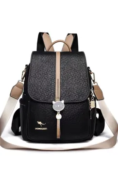 Rucsac dama, Iliris GT3604, Negru/Maro imagine