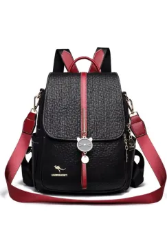 Rucsac dama, Iliris GT3605, Negru/Rosu imagine