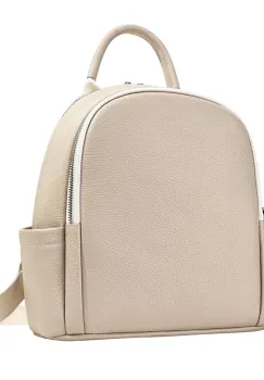 Rucsac dama, Marinela GT3848, piele naturala, Crem imagine