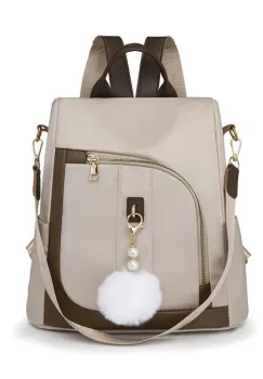 Rucsac dama, Ophelina GT3683, antifurt, Bej imagine