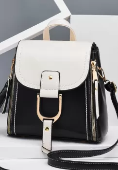 Rucsac dama, Prema GT2275, Negru/Alb imagine