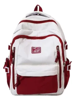Rucsac dama, Renaya GT3712, Rosu/Alb imagine