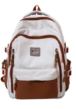 Rucsac dama, Renaya GT3714, Maro/Alb imagine