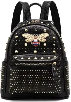 Rucsac dama, Soline GT3213, piele naturala, Negru imagine