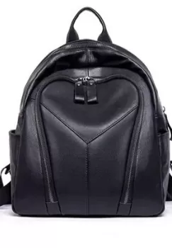 Rucsac dama, Varvara GT2071, piele naturala, Negru imagine