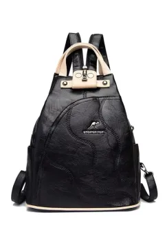 Rucsac dama, Viella GT3592, Negru/Crem imagine