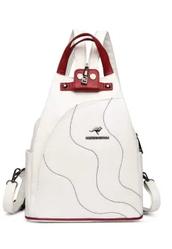 Rucsac dama, Viella GT3593, Crem/Rosu imagine