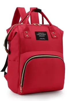 Rucsac multifunctional pentru mamici, Taisia GT3701, Rosu imagine
