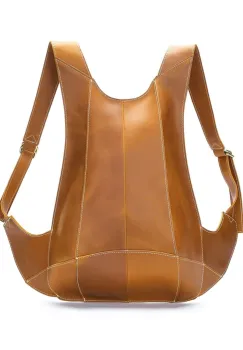Rucsac pentru barbati, Draven GT3316, piele naturala, Cognac imagine