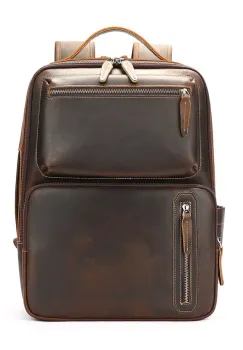 Rucsac pentru barbati, Mael GT3327, piele naturala, Maro imagine