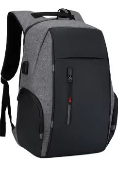 Rucsac pentru barbati Matteo GT1477, multifunctional, laptop, cu port USB, gri imagine