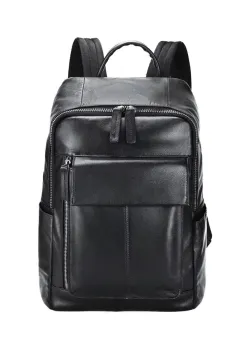 Rucsac pentru barbati, Valerian GT3324, piele naturala, Negru imagine