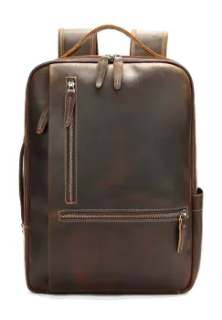 Rucsac pentru barbati, Zadiel GT3317, piele naturala, Maro imagine