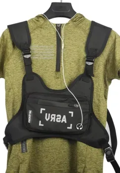 Rucsac tip vesta unisex, Fenros GT3762, Negru imagine