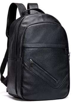 Rucsac unisex, Jorah GT2732, piele naturala, Negru imagine