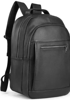 Rucsac unisex, Lazarus GT2735, piele naturala, Negru imagine