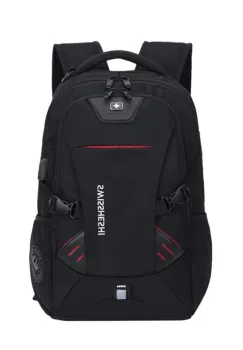 Rucsac unisex, Valther GT3747, port USB, marimea S, Negru imagine