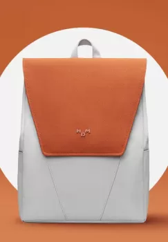 Rucsac unisex, Vivian GT2360, Alb/Portocaliu imagine