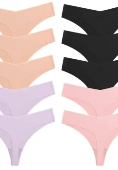 Set 10 perechi de chiloti pentru dama, CH045, Multicolor imagine