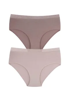 Set 2 perechi de chiloti din bumbac, pentru dama, 20250, Natural imagine