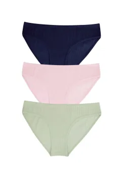 Set 3 perechi de chiloti din bumbac, pentru dama, 35200, Multicolor imagine