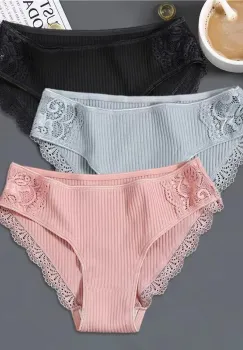 Set 3 perechi de chiloti pentru dama, CH048, Multicolor imagine